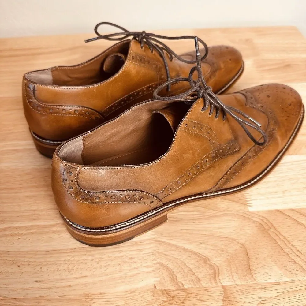 Joseph Abboud Shoes Men’s 11 Brown Leather Wingtip Oxfords Lace Up